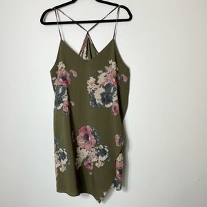 Free People Olive Floral Mini Dress